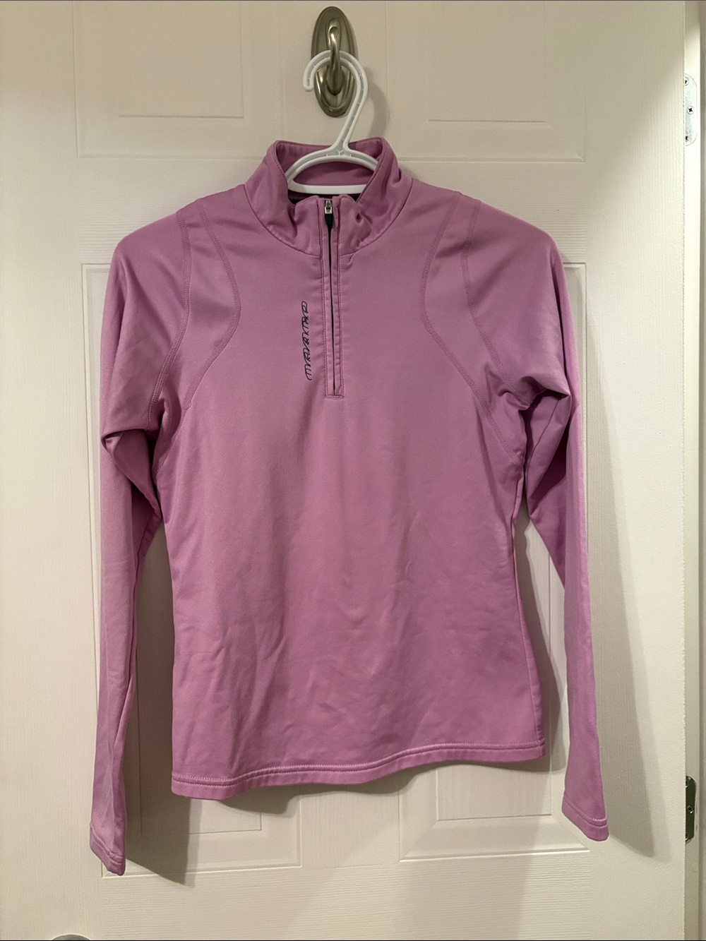 Orage Long Sleeve Half-Zip Top in Lavender Pink